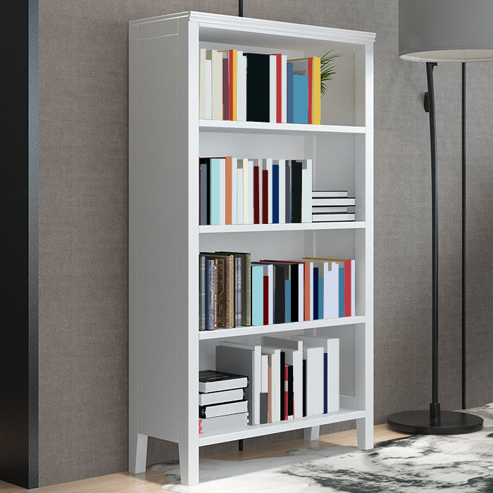 Contemporary Standard Bookcase Closed Back Wooden Bookshelf with Shelves