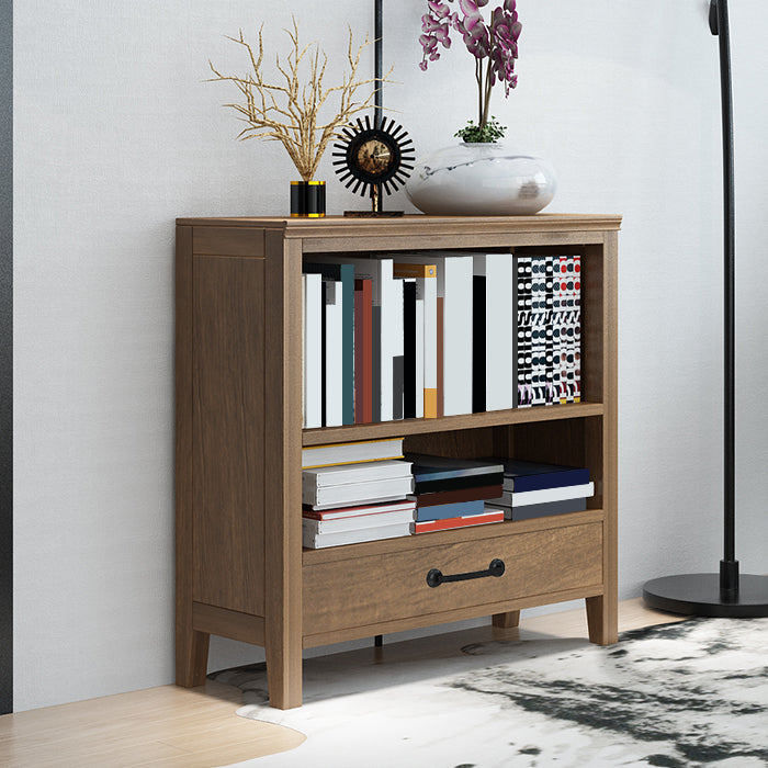 Contemporary Standard Bookcase Closed Back Wooden Bookshelf with Shelves