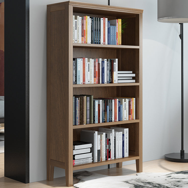 Contemporary Standard Bookcase Closed Back Wooden Bookshelf with Shelves