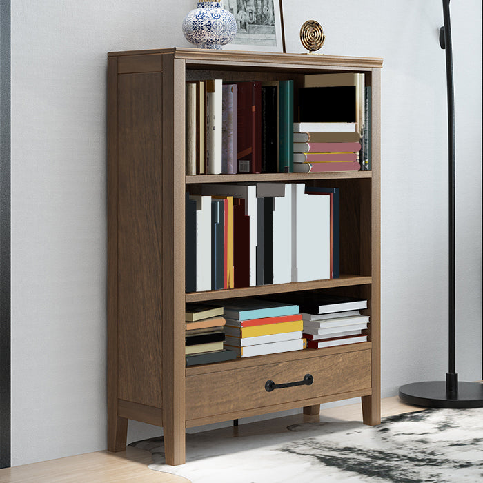 Contemporary Standard Bookcase Closed Back Wooden Bookshelf with Shelves