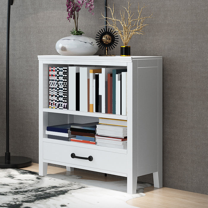 Contemporary Standard Bookcase Closed Back Wooden Bookshelf with Shelves
