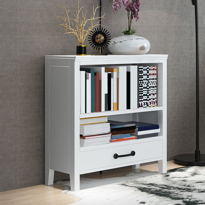 Contemporary Standard Bookcase Closed Back Wooden Bookshelf with Shelves