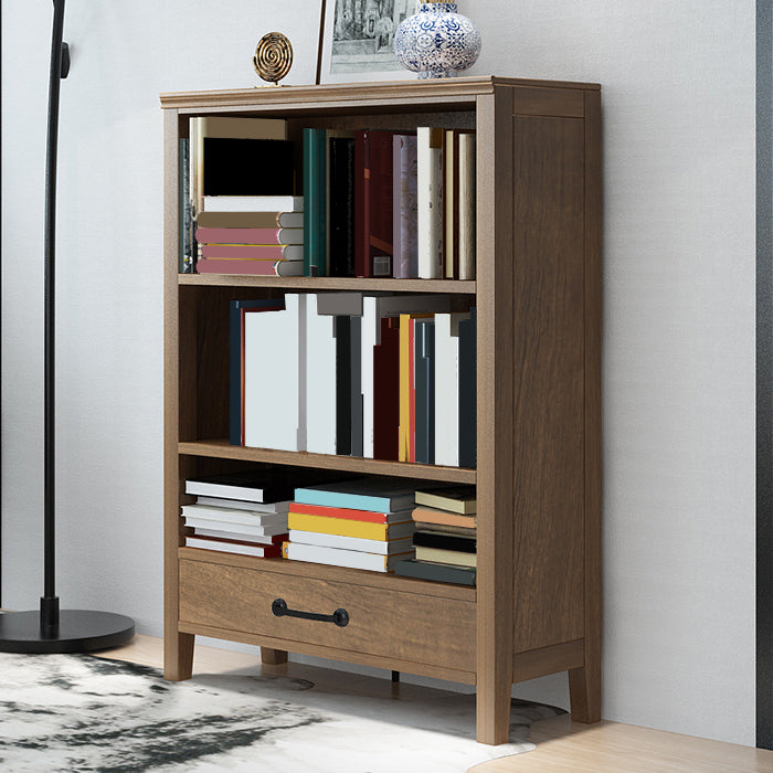Contemporary Standard Bookcase Closed Back Wooden Bookshelf with Shelves
