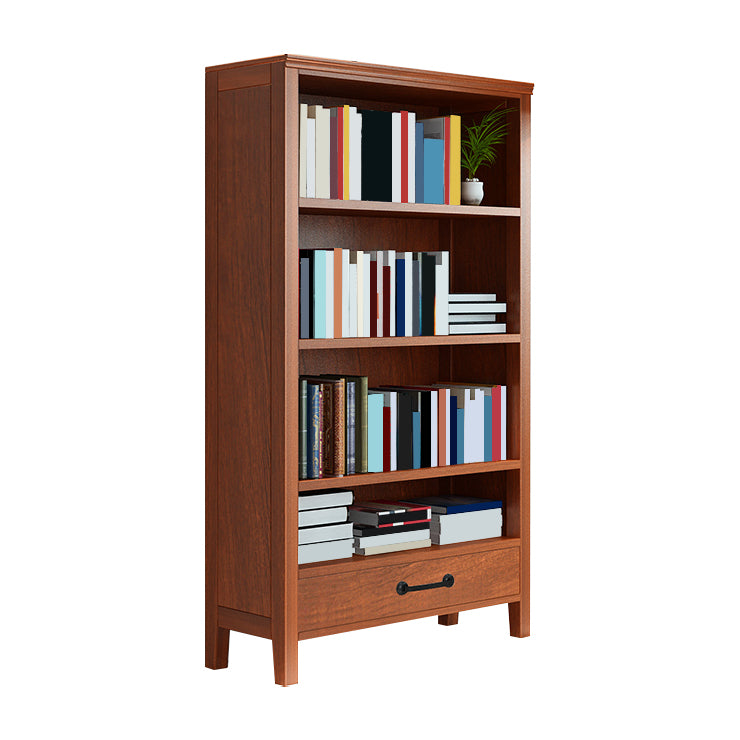 Contemporary Standard Bookcase Closed Back Wooden Bookshelf with Shelves