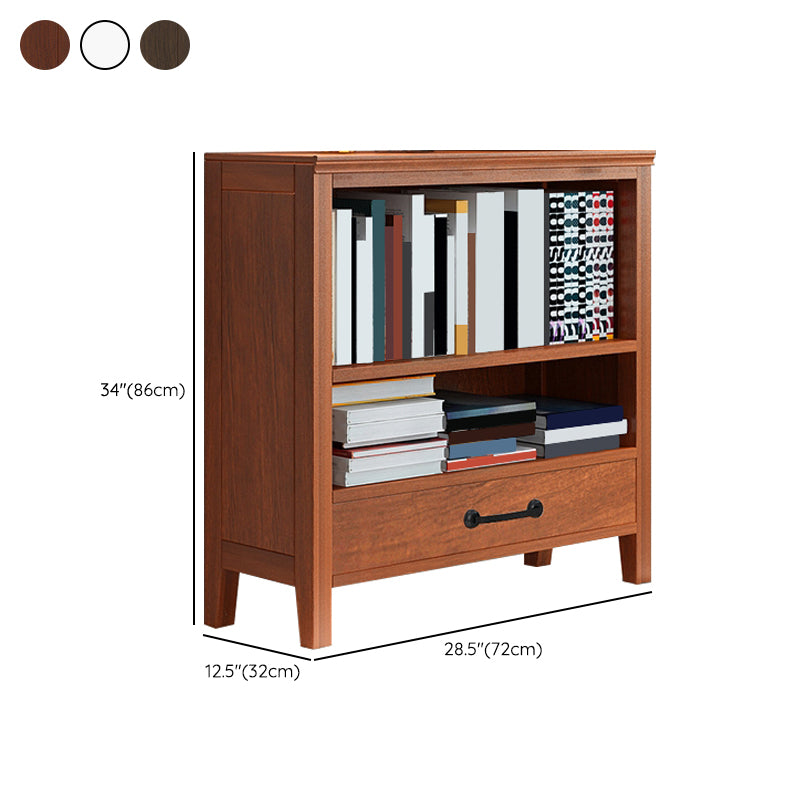 Contemporary Standard Bookcase Closed Back Wooden Bookshelf with Shelves