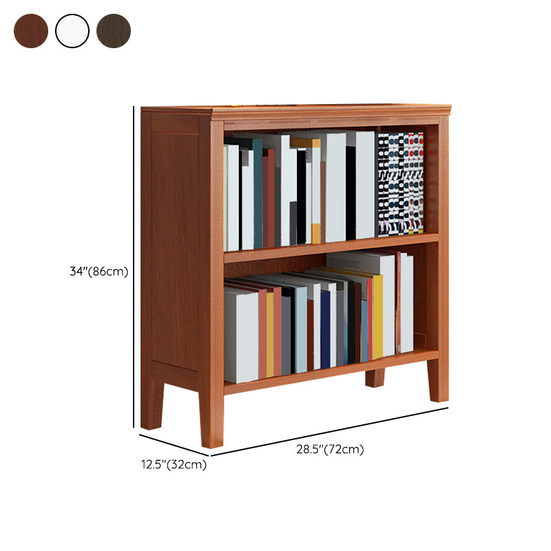 Contemporary Standard Bookcase Closed Back Wooden Bookshelf with Shelves