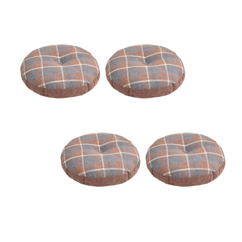 Modern Pouf Ottoman Cotton Upholstered Tufted Tear Resistant Round Ottoman