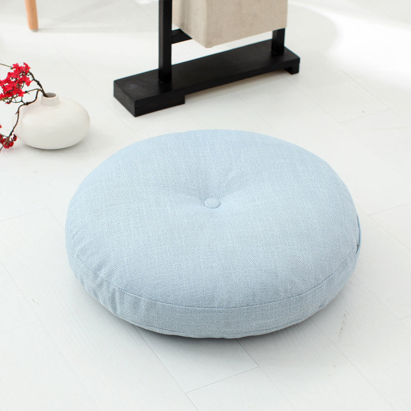 Modern Pouf Ottoman Cotton Upholstered Tufted Tear Resistant Round Ottoman