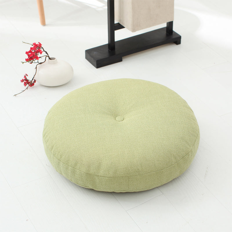 Modern Pouf Ottoman Cotton Upholstered Tufted Tear Resistant Round Ottoman