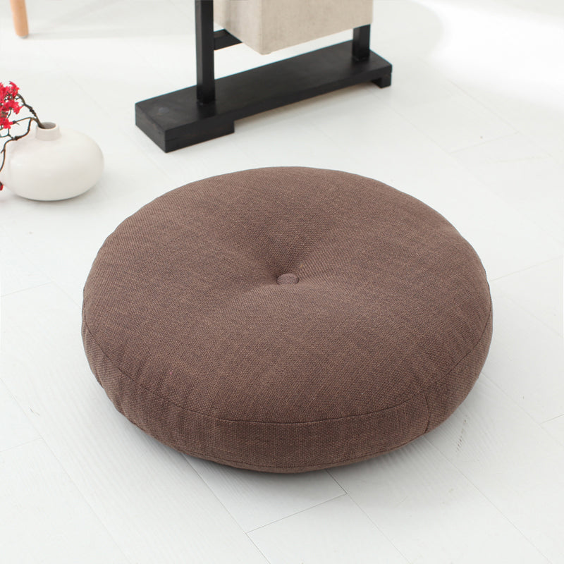 Modern Pouf Ottoman Cotton Upholstered Tufted Tear Resistant Round Ottoman