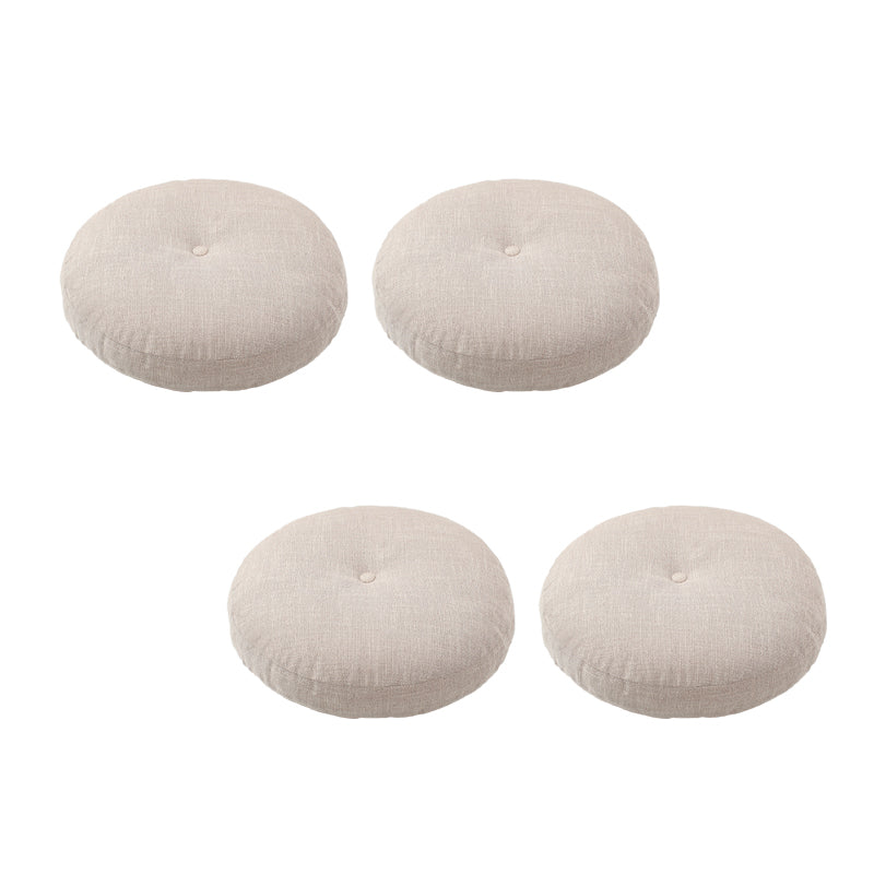 Modern Pouf Ottoman Cotton Upholstered Tufted Tear Resistant Round Ottoman