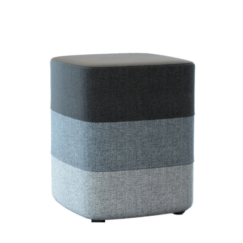Color Panel Ottoman Removable and Washable Slipcover Modern Cotton Linen Ottoman