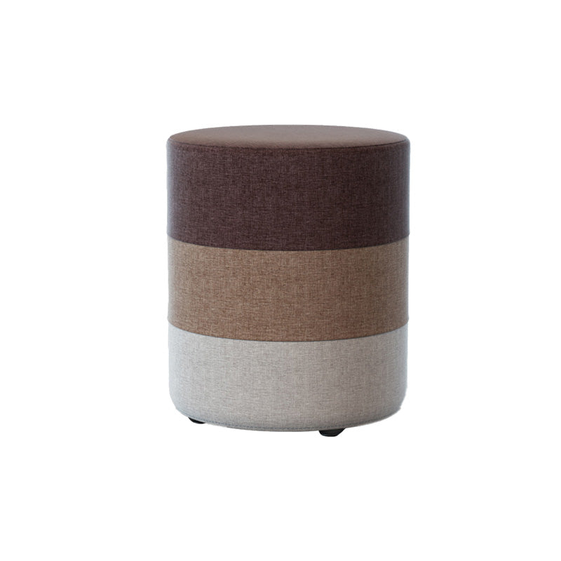 Color Panel Ottoman Removable and Washable Slipcover Modern Cotton Linen Ottoman