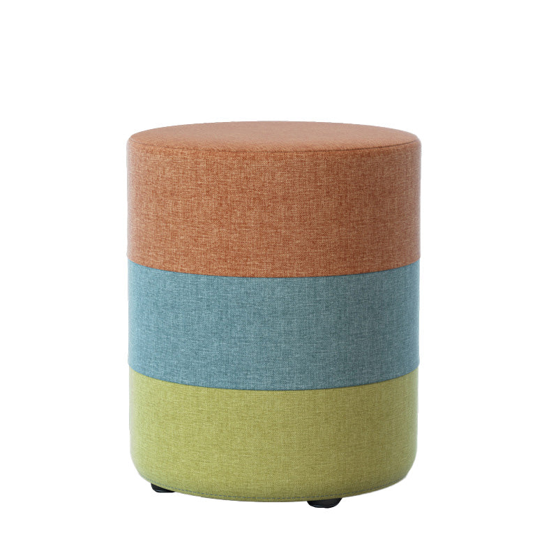 Color Panel Ottoman Removable and Washable Slipcover Modern Cotton Linen Ottoman