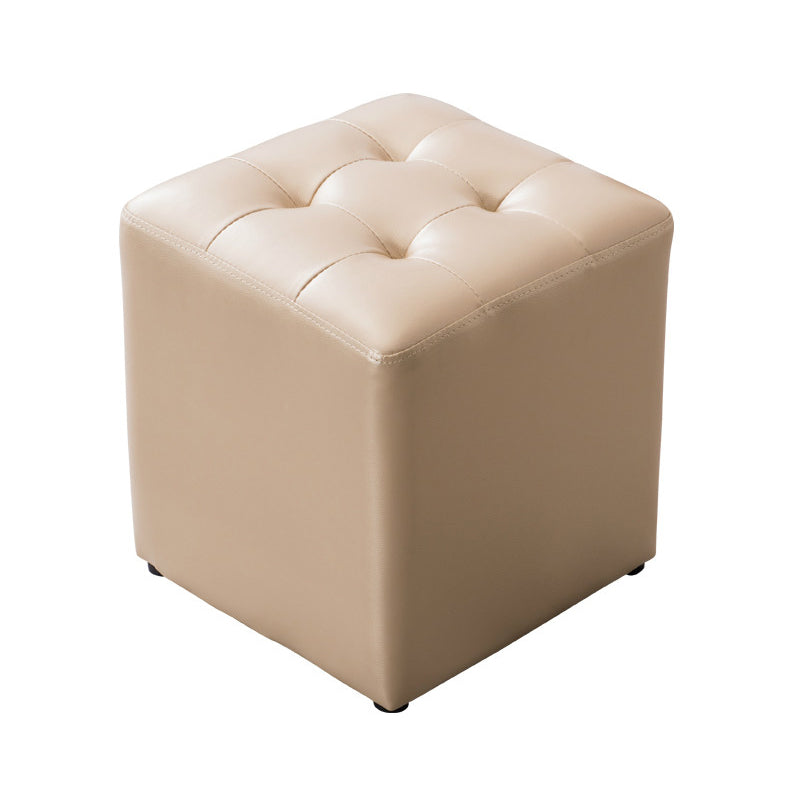 Modern Leather Pouf Water Resistant Round Pouf for Living Room