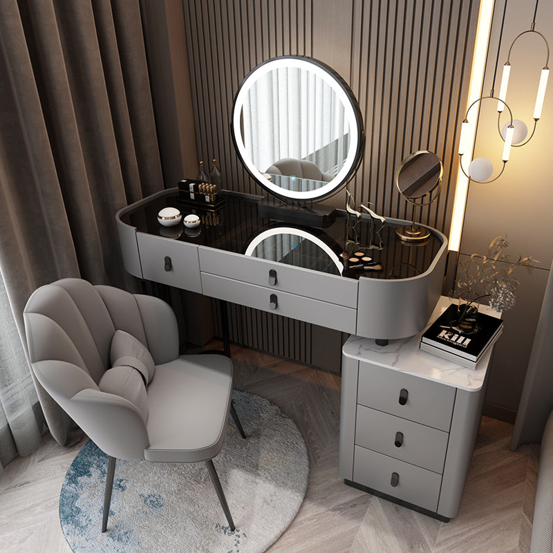 Glass/Stone Make-up Vanity Modern Vanity Dressing Table with Storage Drawers