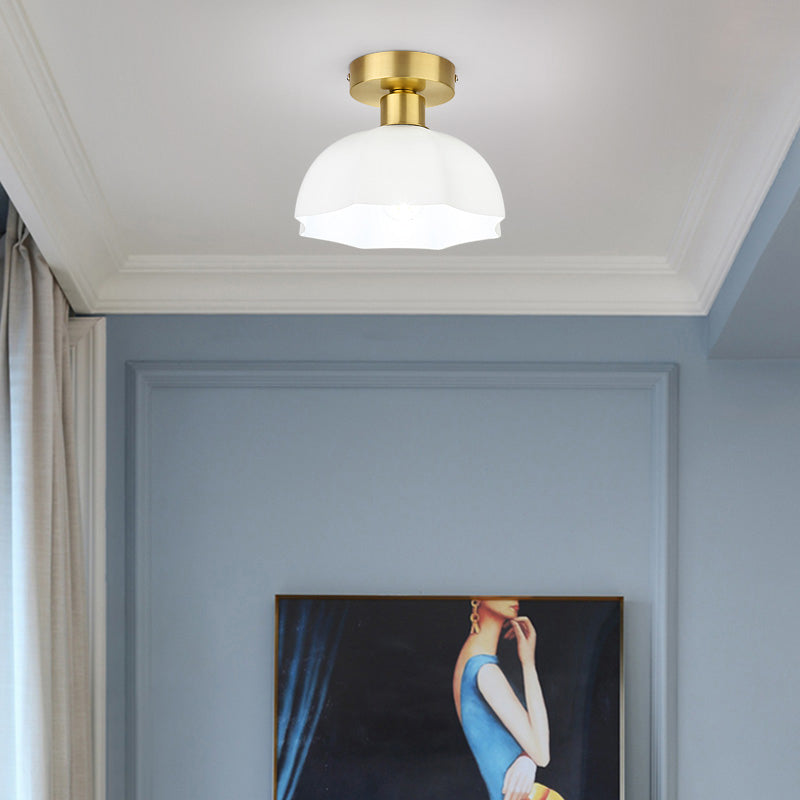 Modern Ceiling Light 1-Light Ceiling Mount Lamp with Glass Shade for Bedroom