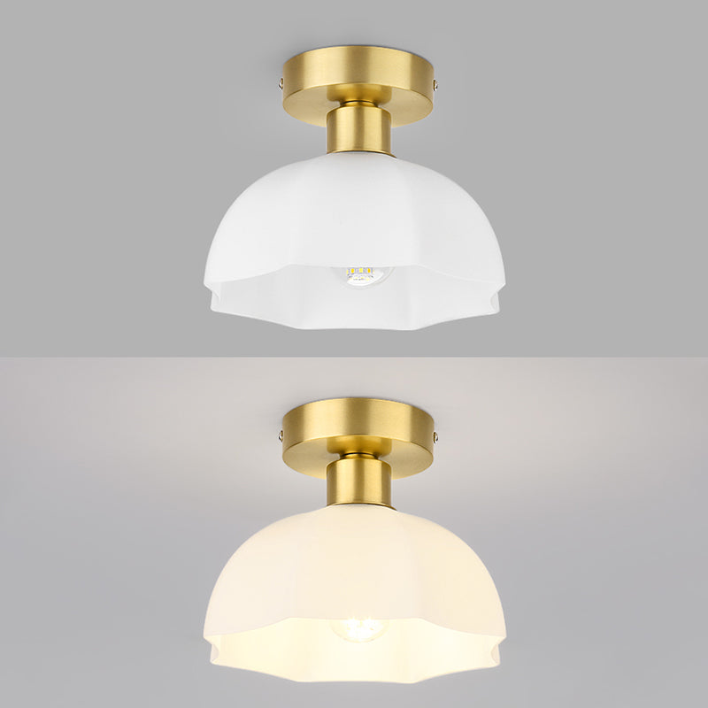 Modern Ceiling Light 1-Light Ceiling Mount Lamp with Glass Shade for Bedroom
