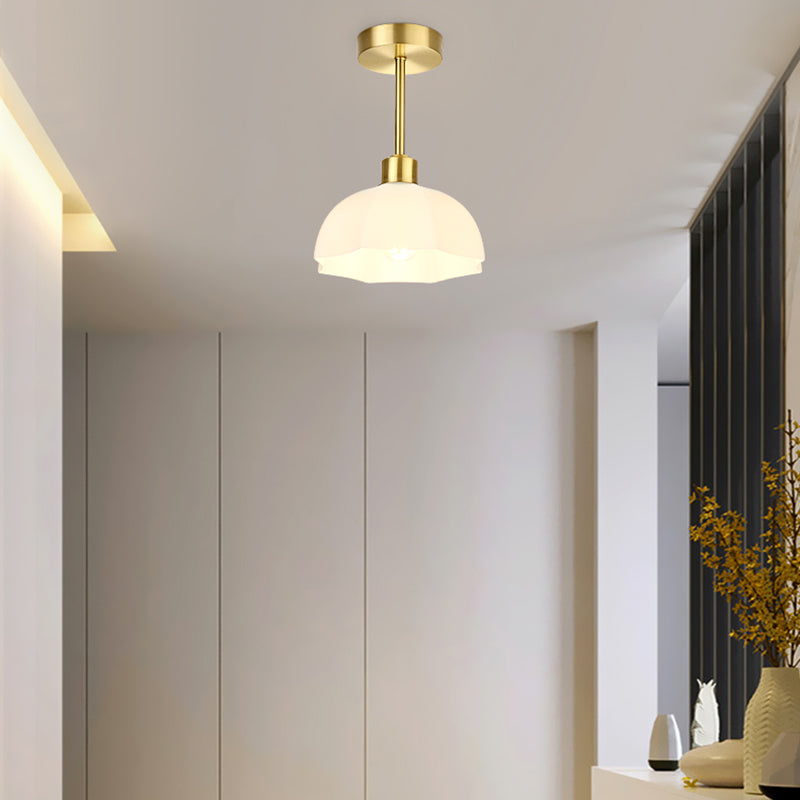 Modern Ceiling Light 1-Light Ceiling Mount Lamp with Glass Shade for Bedroom