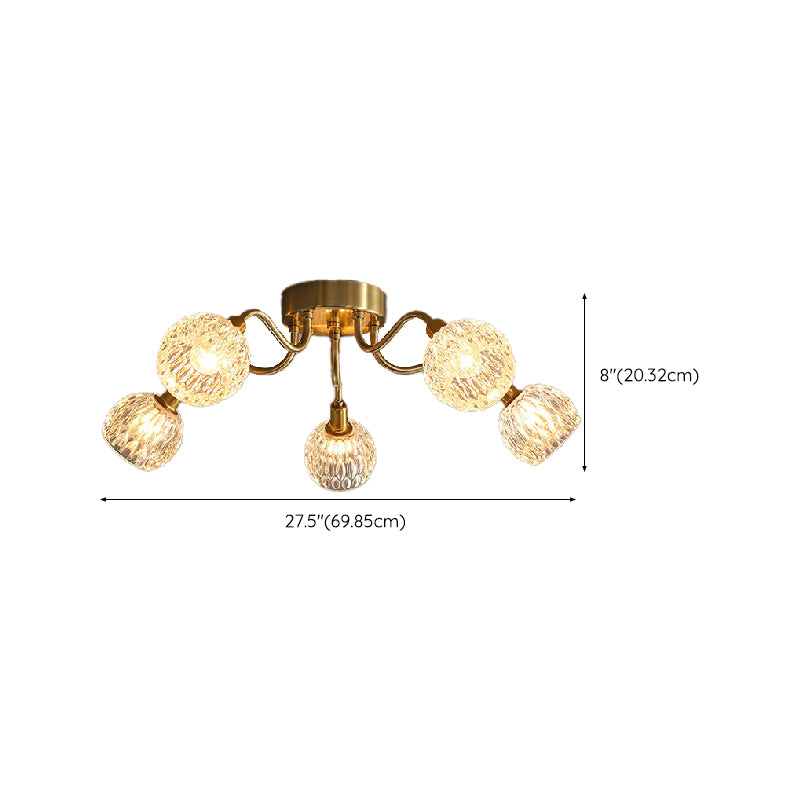 Contemporary Ceiling Lamp Colorful Glass Shade Flush Mount Light Fixture for Sitting Room