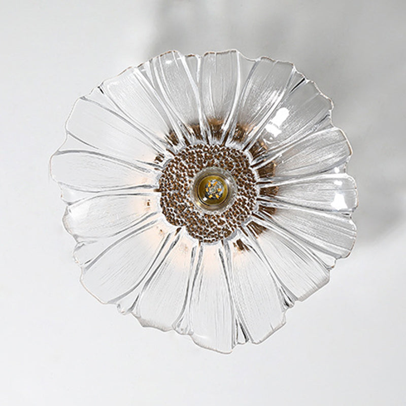 Contemporary Ceiling Lamp Creative Glass Shade Flush Mount Light Fixture