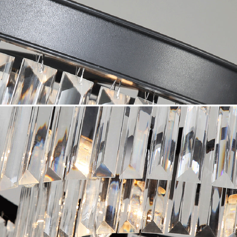 Modern Flush Mount Lamp Round Ceiling Lighting with Crystal for Living Room