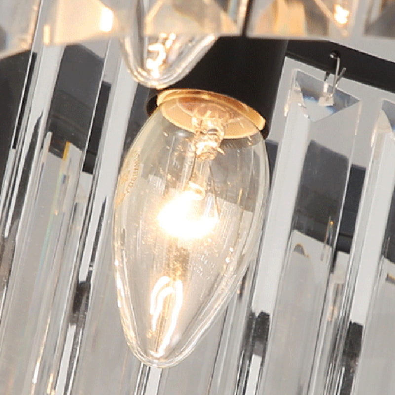 Modern Flush Mount Lamp Round Ceiling Lighting with Crystal for Living Room