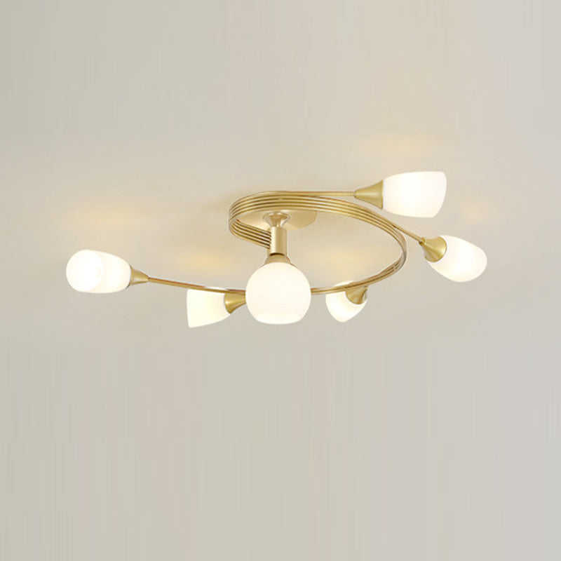Glass Geometric Shape Flush Mount Light Modern-Style Multi Lights Flush Ceiling Light