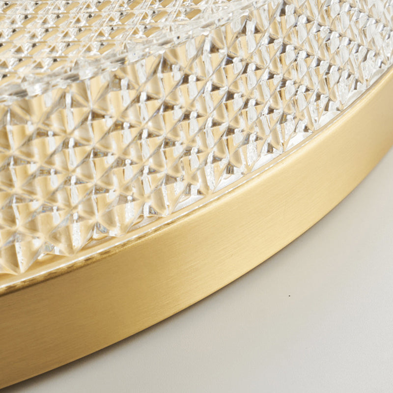 Modern Flush Light Round Ceiling Lighting with Brass and Acrylic for Bedroom