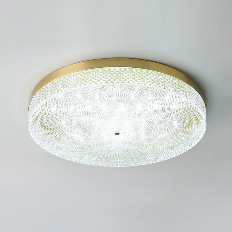 Modern Flush Light Round Ceiling Lighting with Brass and Acrylic for Bedroom