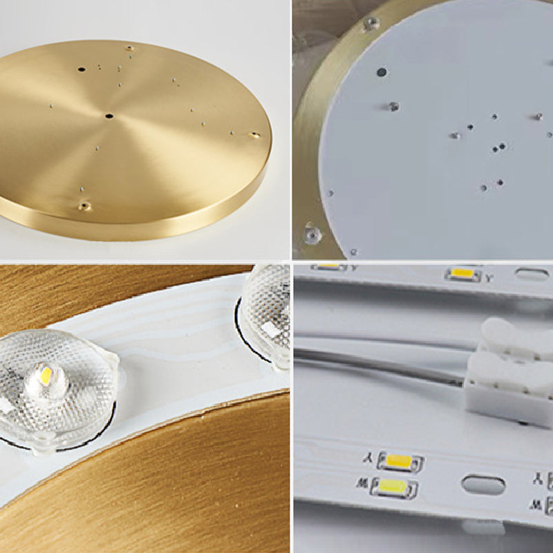 Modern Flush Light Round Ceiling Lighting with Brass and Acrylic for Bedroom