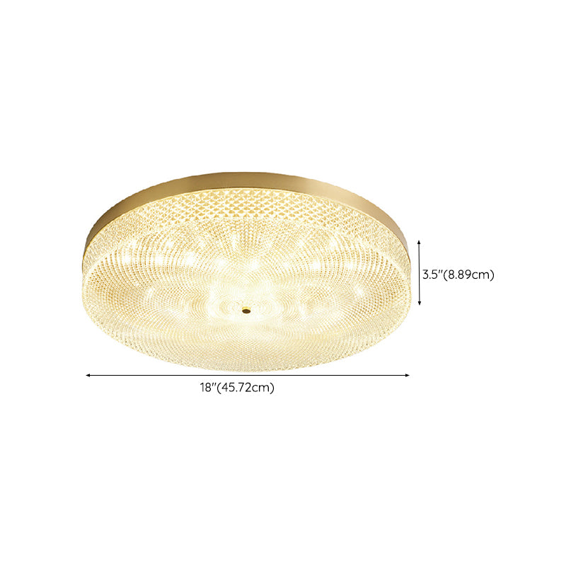 Modern Flush Light Round Ceiling Lighting with Brass and Acrylic for Bedroom
