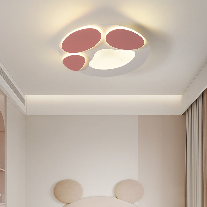 Metal Modern Flush Mount Circular Shape Ceiling Light with Acrylic Shade for Bedroom