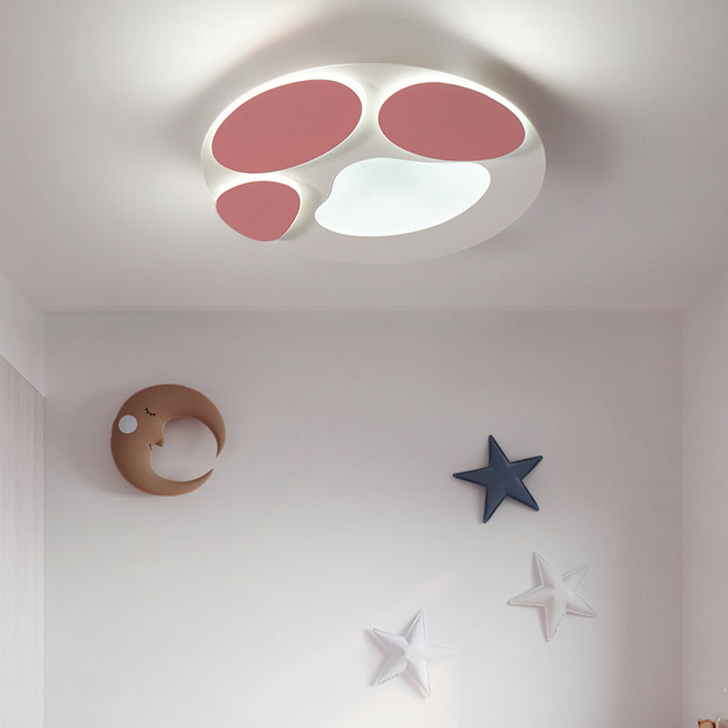 Metal Modern Flush Mount Circular Shape Ceiling Light with Acrylic Shade for Bedroom