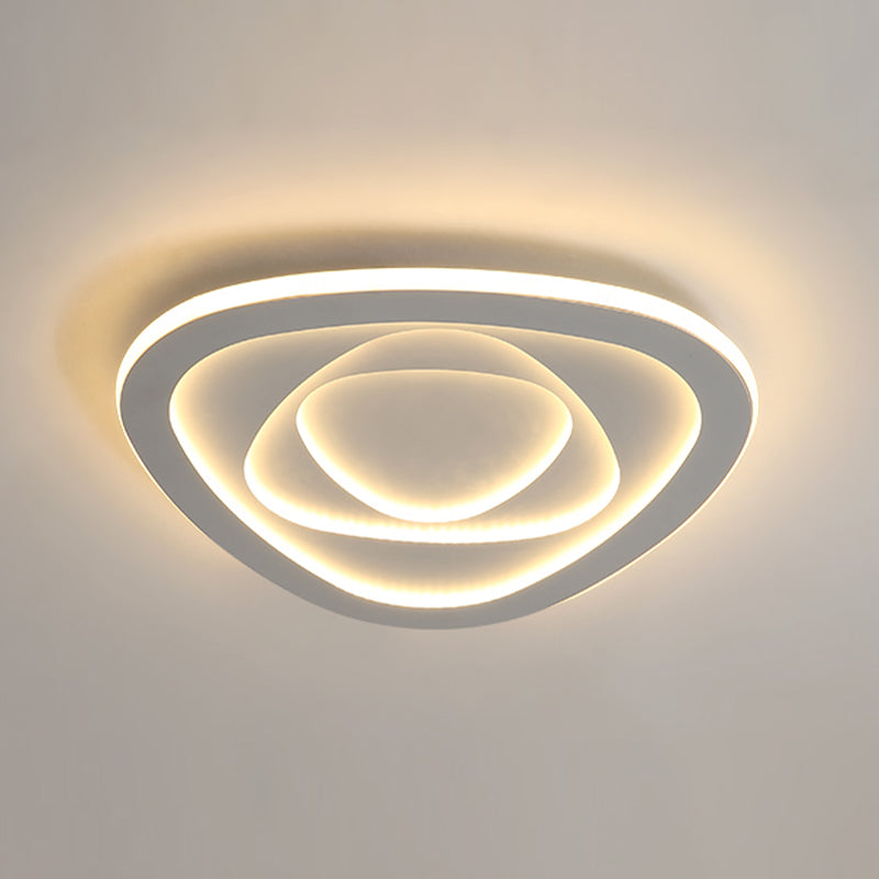 3 - Light Metal LED Flush Mount Light Triangle Modernism Ceiling Flush in White