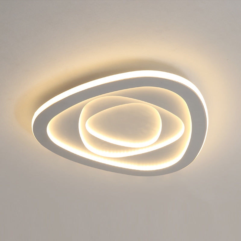 3 - Light Metal LED Flush Mount Light Triangle Modernism Ceiling Flush in White