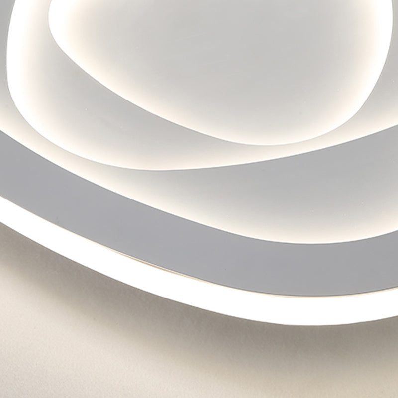 3 - Light Metal LED Flush Mount Light Triangle Modernism Ceiling Flush in White