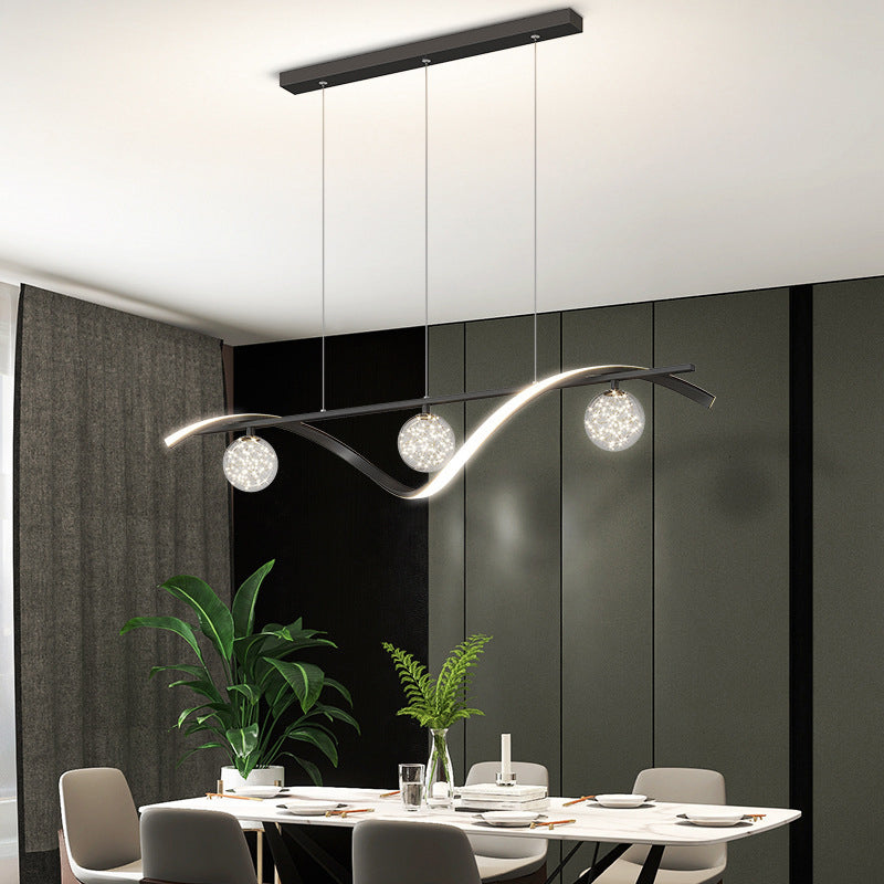 LED Island Light Modern Island Hanging Light with Acrylic Shade for Living Room