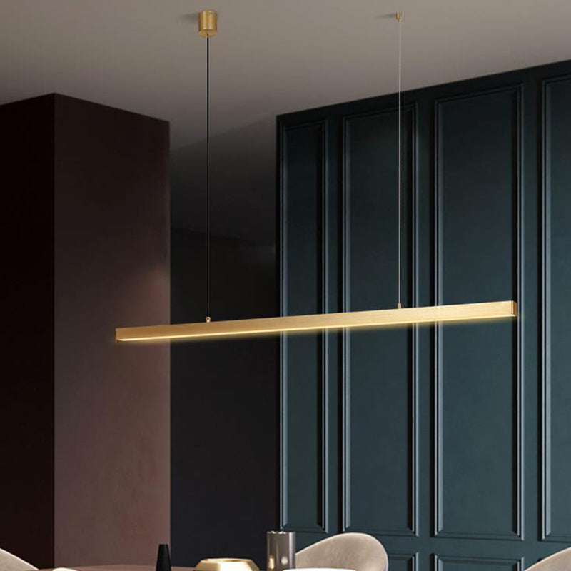 Gold Island Light 1-Light LED Island Hanging Lamp with Acrylic Shade for Living Room