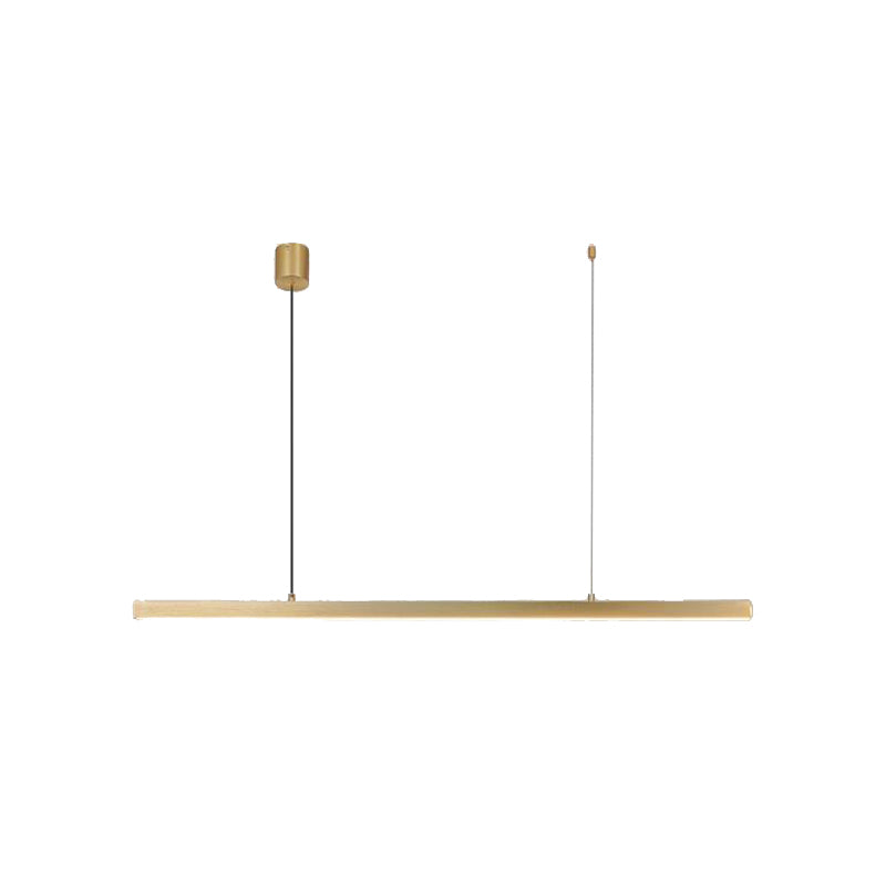 Gold Island Light 1-Light LED Island Hanging Lamp with Acrylic Shade for Living Room