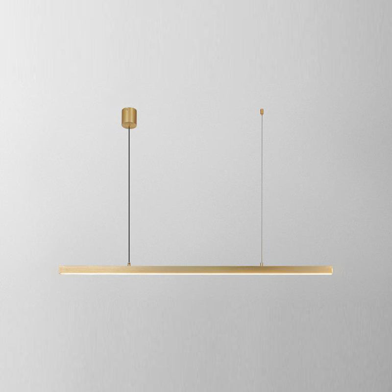 Gold Island Light 1-Light LED Island Hanging Lamp with Acrylic Shade for Living Room