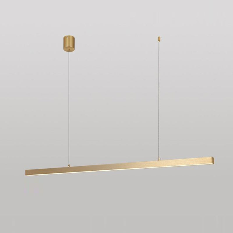 Gold Island Light 1-Light LED Island Hanging Lamp with Acrylic Shade for Living Room