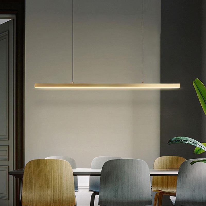Gold Island Light 1-Light LED Island Hanging Lamp with Acrylic Shade for Living Room
