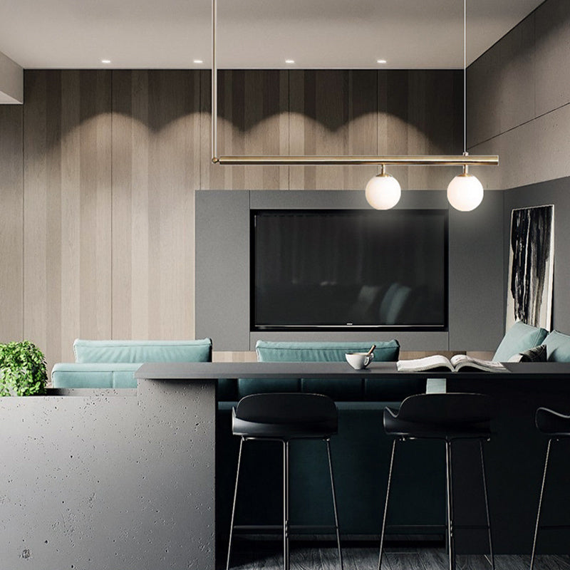 Metal Kitchen Island Lighting Industrial Glass Shaded Ceiling Light for Room
