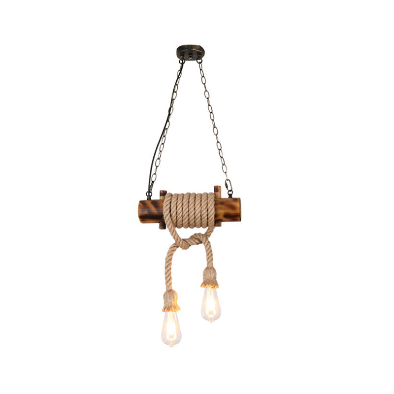Industrial Style Island Light Hemp Rope Island Hanging Lamp for Living Room
