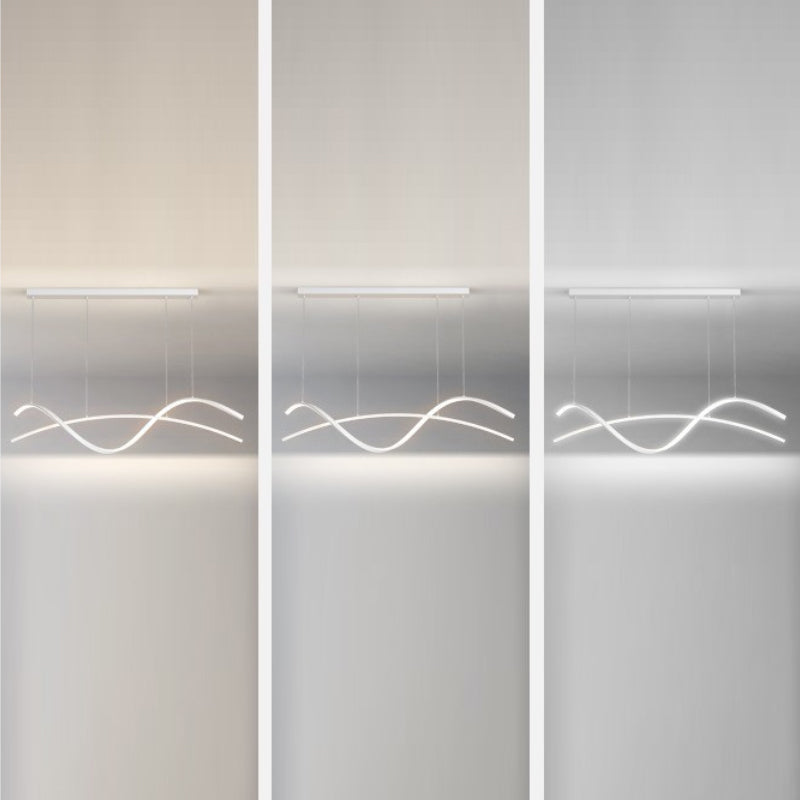 Strip Shape Island Light Modern LED Island Hanging Lamp with Acrylic Shade for Dining Room