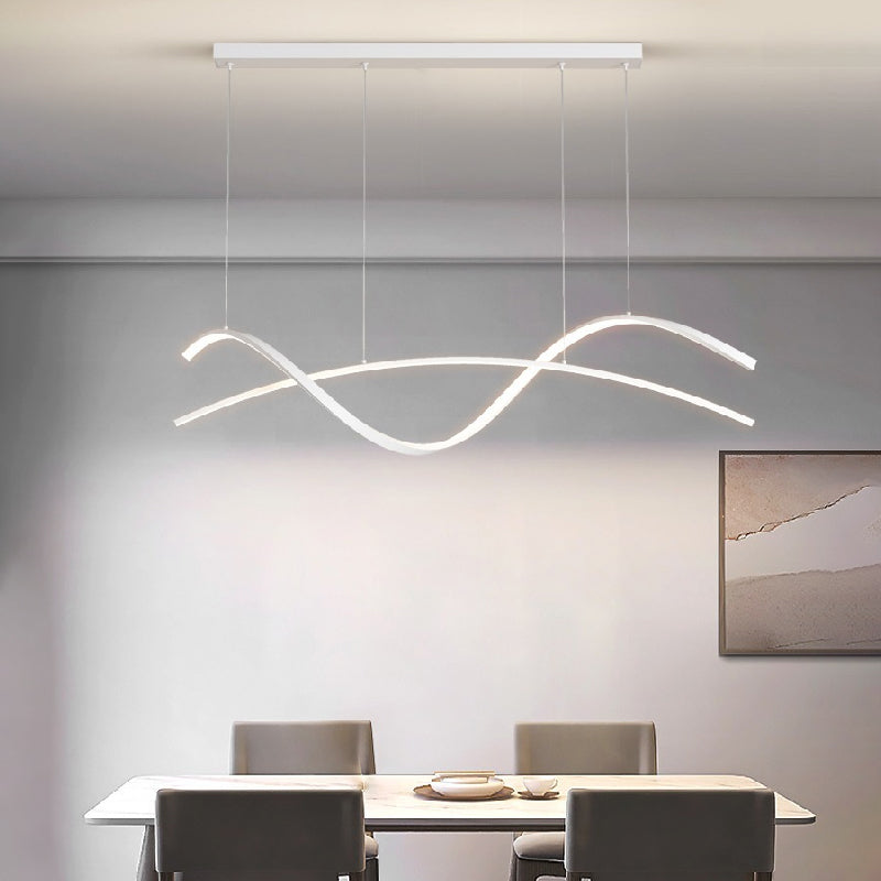 Strip Shape Island Light Modern LED Island Hanging Lamp with Acrylic Shade for Dining Room