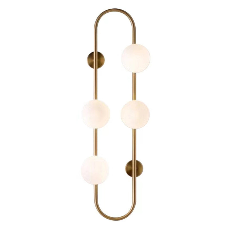 Modern Style Ellipse Shape Wall Light Glass Sconces in Gold for Bedroom