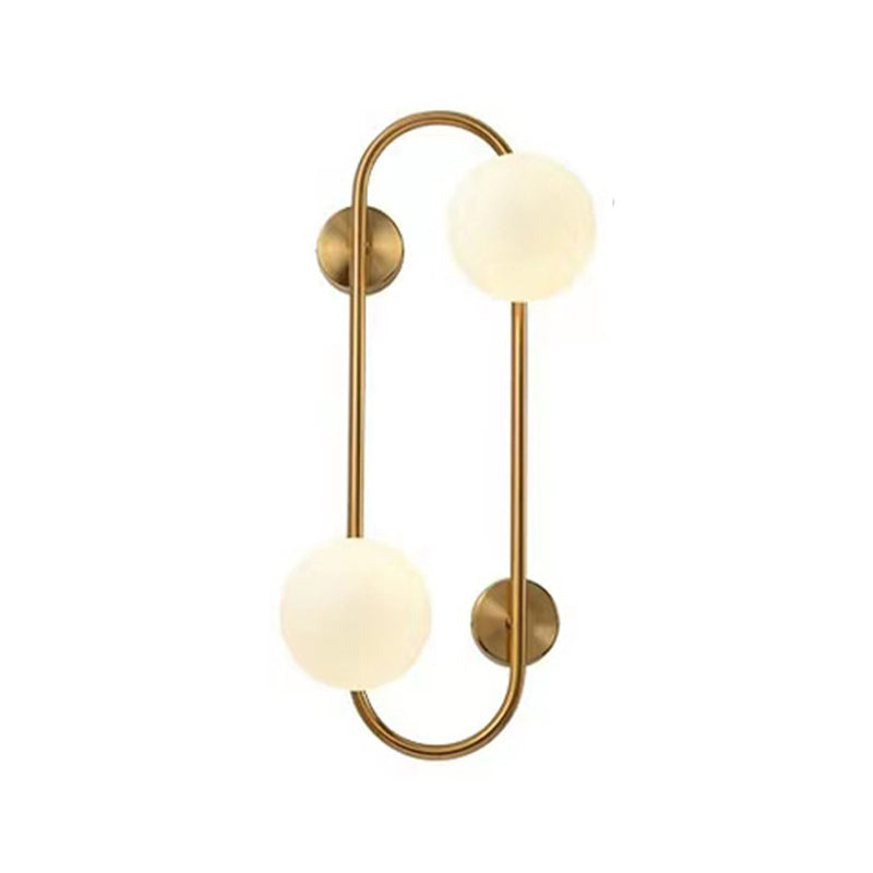 Modern Style Ellipse Shape Wall Light Glass Sconces in Gold for Bedroom