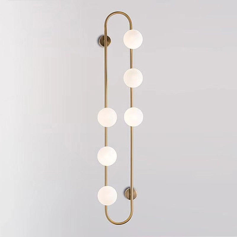 Modern Style Ellipse Shape Wall Light Glass Sconces in Gold for Bedroom